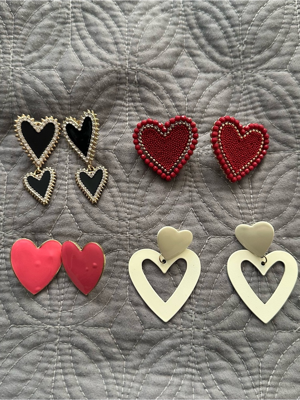Bundle of 4 Pairs of Women’s Heart Earrings